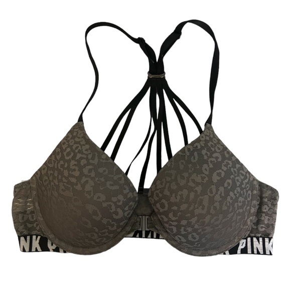 PINK Victoria's Secret Other - PINK Victoria’s Secret Crossback Lace Leopard Print Bra Size 34B